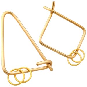 真鍮 キーリング カラビナ 2個セット 三角+四角 GKB_BRASS 神戸 ハンドメイド 経年変化 ブラス