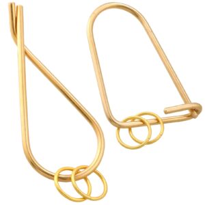 真鍮 キーリング カラビナ 2個セット 楕円+雫 GKB_BRASS 神戸 ハンドメイド 経年変化 ブラス