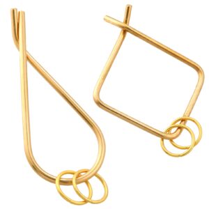 真鍮 キーリング カラビナ 2個セット 雫+四角 GKB_BRASS 神戸 ハンドメイド 経年変化 ブラス