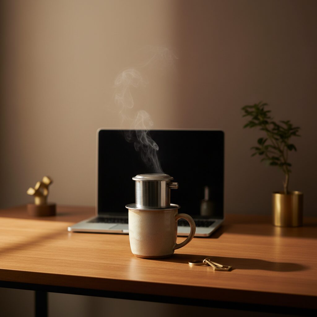 1人法人の朝の儀式カフェフィン
