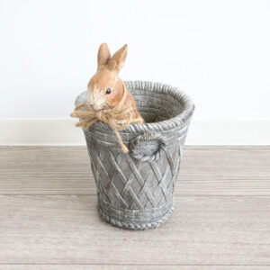 【直送可】フラワーポット　鉢カバー　プランター　ウサギ [1点] 【2個セット まとめ買い ポイント消化】