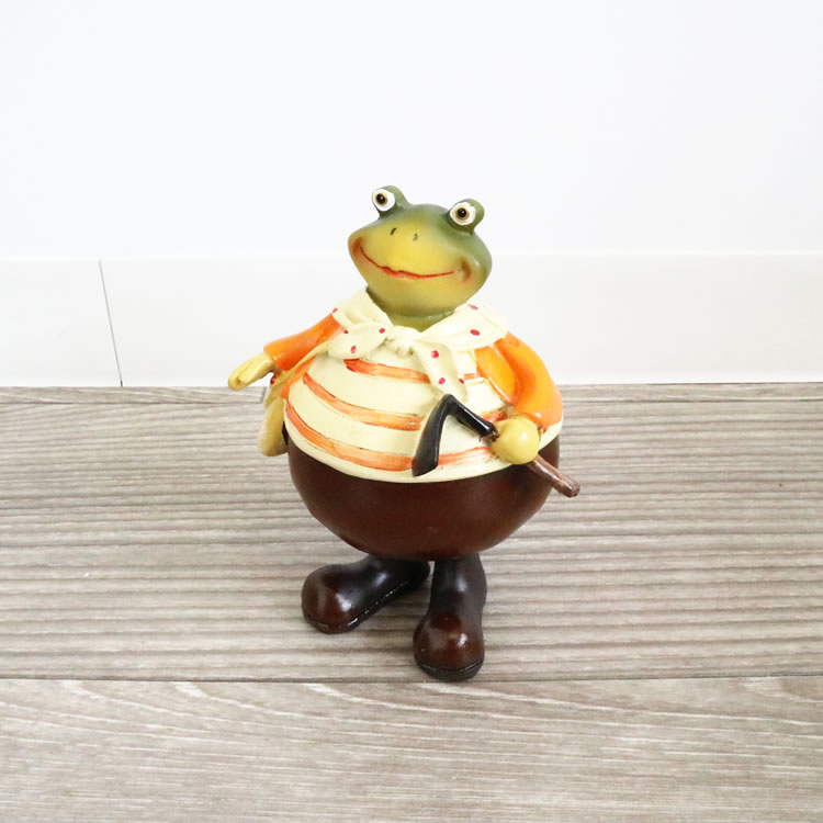 【直送可】ディスプレイとしてかわいい、ノベルティーにも♪ 置物 カエル 男の子 [1点]