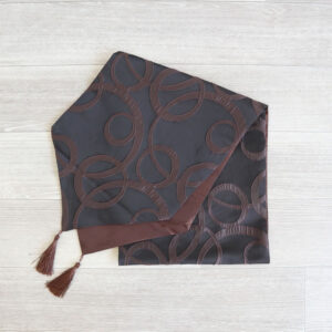 【直送可】裏地付き高級感あり テーブルランナー ブラウンサークル [1点]