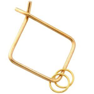 BG-F57J-K7T6 真鍾 キーリング 四角型 GKB_BRASS 神戸ハンドメイド 父の日 プレゼント メンズ レディース カラビナ ブラス 無垢 経年変化
