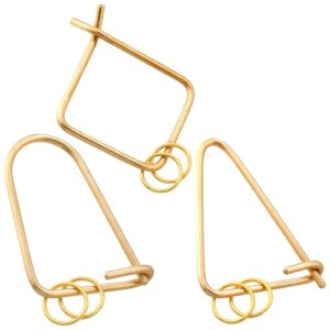 真鍮 キーリング 3個セット 楕円+三角+四角 GKB_BRASS 神戸 父の日 プレゼント ギフト ハンドメイド メンズ レディース 経年変化 ブラス