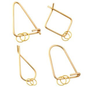 真鍮 キーリング カラビナ 4個セット 楕円+三角+雫+四角 GKB_BRASS 神戸 ハンドメイド 経年変化 ブラス 爆買