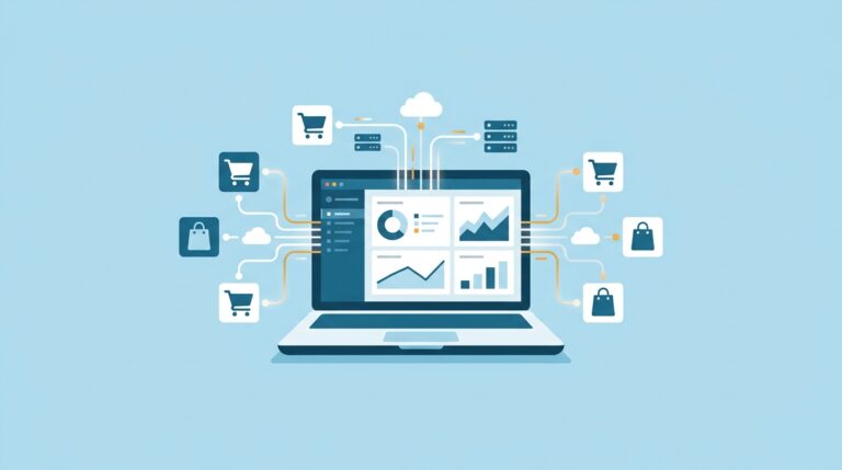 ネットショップの受注をAPIで自動取得・複数モールのデータ連携を表すイメージ図