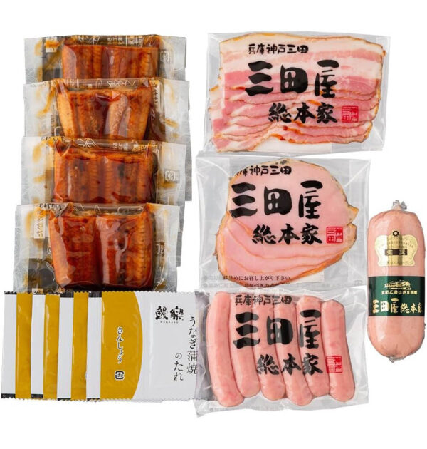 うなぎ蒲焼＆三田屋総本家ハム詰合せ（うなぎ蒲焼×4、ロースハ